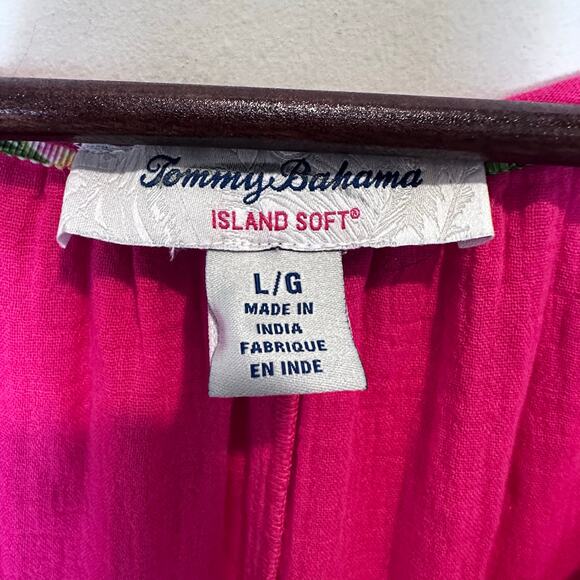 Tommy Bahama Coral Isle Belted Cotton Jumpsuit Crop Wide Leg Size Large - Picture 6 of 13